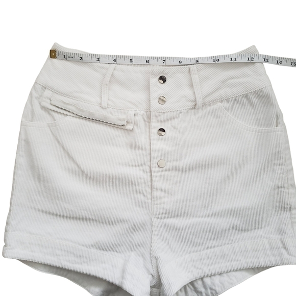 My Mum Made It white corduroy high waisted shorts - Picture 7 of 9